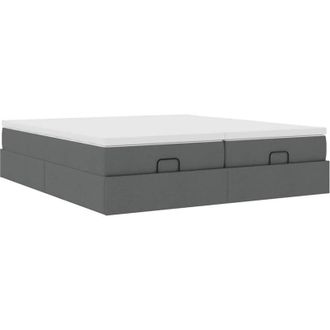 vidaXL Estructura Cama Otomana Colchones Tela Gris Oscuro 160x200 Cm Vidaxl
