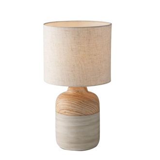 Luce-Ambiente-Design L&aacute;mpara de sobremesa de cer&aacute;mica con pantalla de tela marfil 41 cm