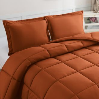 Elegant Comfort 3-Piece Box Stitch Comforter Set with Shams, Duvet Insert