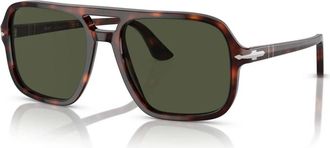 Persol Havana Groene Zonnebril - Heren - Zonnebrillen - Bruin - 58 MM - Accessoires