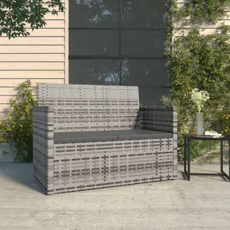 vidaXL Vidaxl Panca Da Giardino Con Cuscini Grigia 105 Cm In Polyrattan