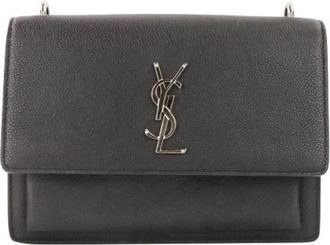 Saint Laurent Pre-owned Sunset Cassandra Leren Schoudertas - Dames - Vintage Schoudertas - Zwart - ONE Size - Leer - Vintage