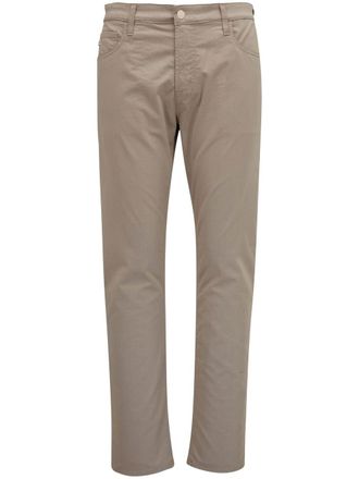 AG - Adriano Goldschmied logo-patch straight-leg trousers - Neutrals