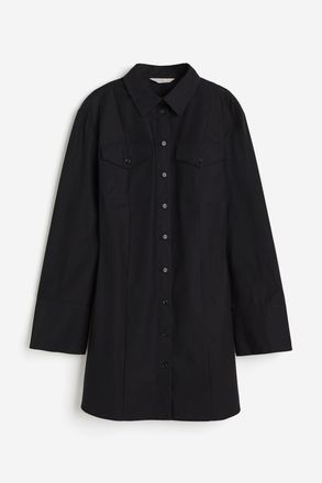 H&M Tailliertes Blusenkleid - Schwarz