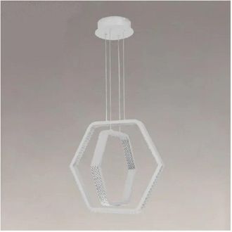 Trade Shop Trade Shop Traesio - Trade Shop - L&aacute;mpara Colgante Led Hexagonal De 48w Con Efecto Cristal Blanco Moderno 31838