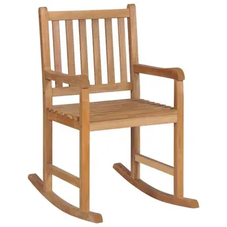 vidaXL Rocking Chair Brown Solid Teak Wood Medium Durable