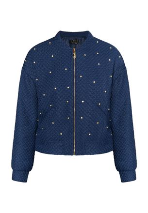 Faina Bouc&eacute; jasje met strass steentjes Dames marine