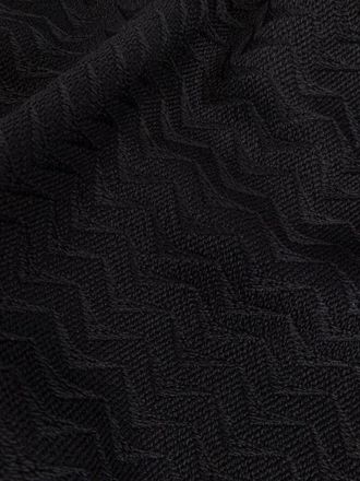 Giorgio Armani Tücher & Schals - Herringbone Motif Black Scarf With Frayed Edges - Gr. unisize - in Schwarz - für Damen