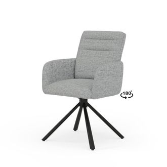Koketto Home Silla giratoria c&oacute;moda con asiento tapizado en gris claro