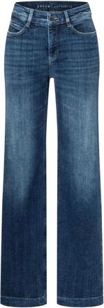 M.A.C Wide-leg Jeans Blue Wash - Dames - Loose Fit Jeans - Blauw - L - Katoen - Jeans