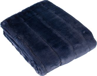 Riva Paoletti Empress Faux Fur Throw - Navy - One Size