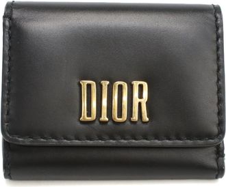 Dior Black Leather Wallet (Tri-Fold) (Pre-Owned)