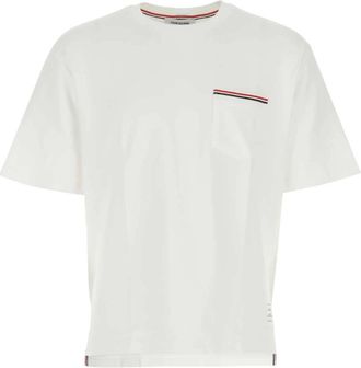 Thom Browne Oversize Wit Katoenen T-shirt - Heren - T-shirts - Wit - S - Katoen - Tops