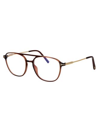 Tom Ford FT5874-B Injected Brown Eyeglasses - Brown
