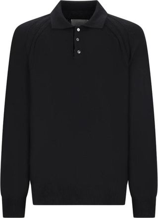 Dior Truien & Vesten, Heren, Zwart, L, Kasjmier, Gebreide Polo 68cm