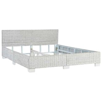 Berkfield Home Bed Frame Grey Natural Rattan 160x200 cm