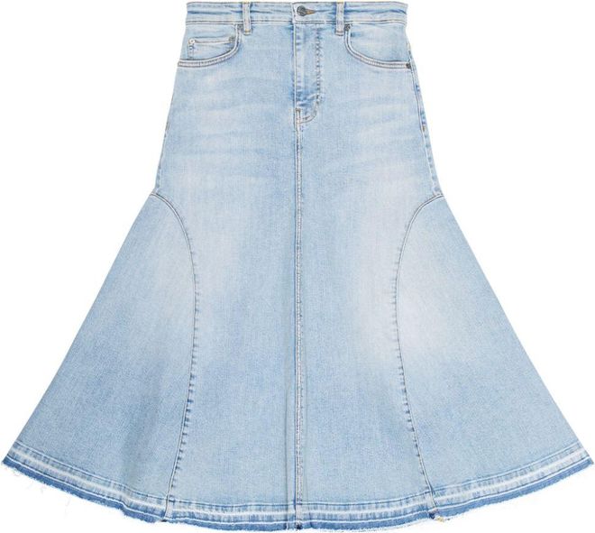 Ganni A-line denim skirt - women - Cotton - 36 - Blue from $204.00