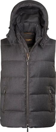 Moorer FIRE-FF hooded zip jacket - Brown