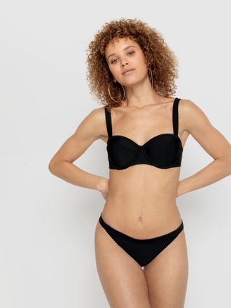 Lascana B&uuml;gel-Bikini-Top LSCN BY LASCANA Gina, Damen, Gr. 36, Cup C, schwarz, Recycling-Polyamid, unifarben, Bikini-Oberteile B&uuml;gel-Bikini-Top, mit Ziern&auml;hten