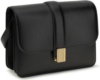 Khaite Womens Black Calf Leather Bos Taurus Shoulder Bag