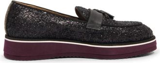 La Martina Glitter Loafer Made in Italy - Dames - Loafers - Zwart - 37 EU - Leer - Schoenen