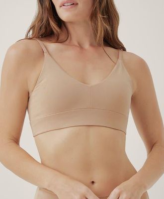 Pact Organic Cotton Everyday Classic T-Shirt Bra in Sesame at Nordstrom, Size X-Large