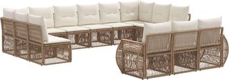 vidaXL Conjunto De Sof&aacute;s De Jard&iacute;n 13 Uds. Beige Y Blanco Crema Vidaxl