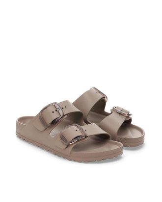 Birkenstock Womens Sandals Arizona Big Buckle Grey Taupe Slippers Flat Shoes