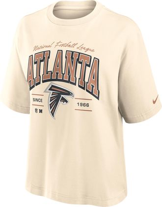 Nike Atlanta Falcons Vintage Mod Boxy Nike Womens NFL T-Shirt in White | 01CM15A96-U9E