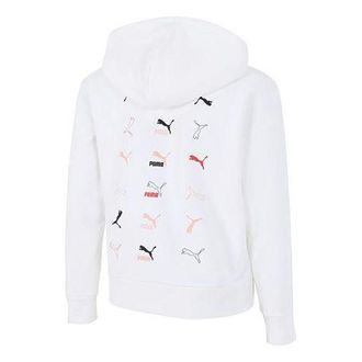 Puma (WMNS) PUMA Classics Logo Graphics Hoodie White 533155-02