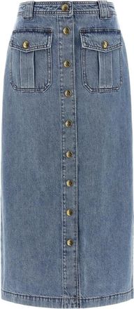 Zimmermann Rokken, Dames, Blauw, XS, Denim, Denim Kokerrok