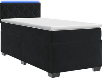 vidaXL Cama Con Base Tapizada, Colch&oacute;n Y Luz Led Negro 100 X 200 Cm Vidaxl