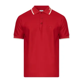 Burberry Polo Shirts, male, Red, Size: 2XL Evan Cuff Polo