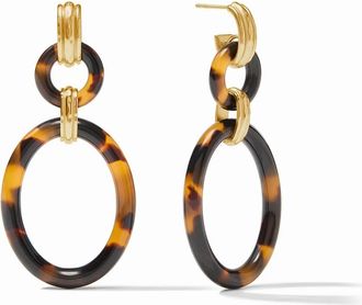 Julie Vos Womens Madison Link Earring In Tortoiseshell
