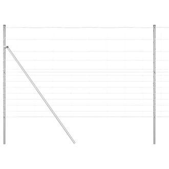 Berkfield Home Field Fence 1.5x25 m Galvanised Steel in Silver
