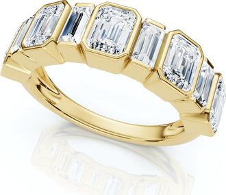 Pompeii3 2.00Ct Emerald Cut Wedding Ring Anniversary Band 14k Gold Lab Grown