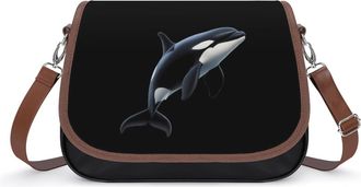 Generic Orca Killer Whale Small Womens Crossbody Bags Shoulder Handbag with Adjustable Strap for Travel