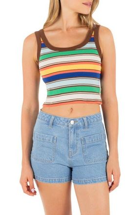 Hurley Haze Stripe Crop Tank in Chocolate at Nordstrom, Size X-Small