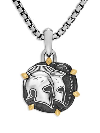 David Yurman 18kt yellow gold and sterling silver Gemini amulet (33mm)