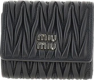 Miu Miu Matelass&eacute; nappa leather twi-fold wallet Woman One Size