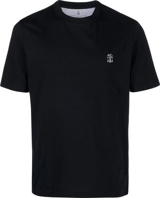 Brunello Cucinelli T Shirt Blu-Uomo