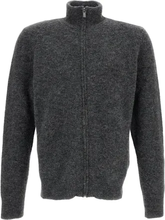 Barena Grey Nembo Wool-Blend Zip-Through Knit