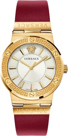 Versace Luxe Horloge - Dames - Horloges - Geel - ONE Size - Leer - Accessoires