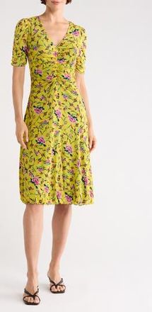 Diane Von F&uuml;rstenberg Koren Ruched Dress in Dancing Rose Mix at Nordstrom Rack, Size X-Small