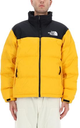 The North Face Yellow Color Block Band Collar Jacket