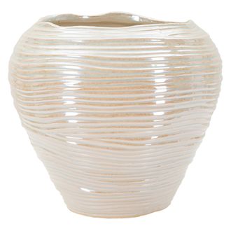 Dmora Vaso Bato, Finitura Effetto Materico, Rosa, Colore Struttura Bianco, Sfumatura Colore Struttura Crema
