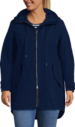 Lands End Squall A-Line Rain Jacket in Deep Sea Navy at Nordstrom, Size 2X