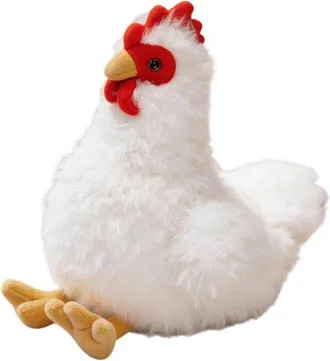 OEM Pollo De Peluche - Coj&iacute;n Realista - Decoraci&oacute;n Y Para Abrazar - Juguete Educativo - 27 Cm - Individual