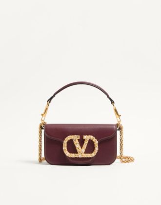 Valentino Garavani Valentino Garavani Loc&ograve; Small Shoulder Bag In Calfskin With Jewel Logo Wo