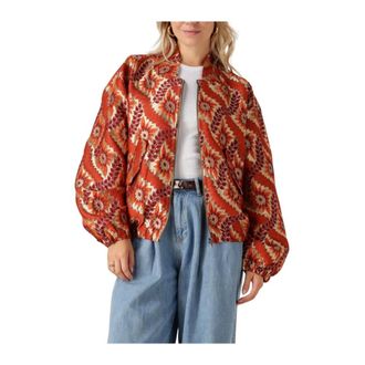 Notre-V Jassen, Dames, Veelkleurig, M, Polyester, Oranje Winterjas voor Vrouwen